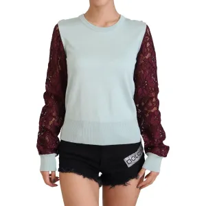 Dolce & Gabbana Elegant Multicolor Lace Silk Blend Sweater