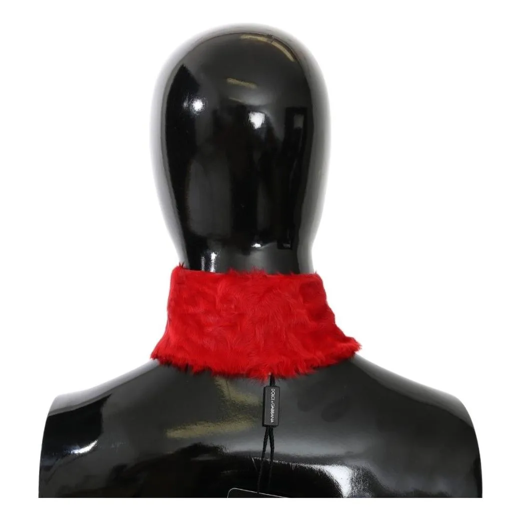 Dolce & Gabbana Elegant Red Lambskin Scarf