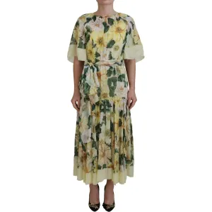 Dolce & Gabbana Elegant Silk Floral Maxi Dress