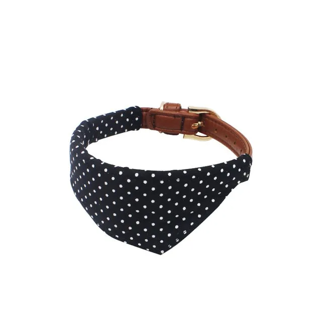 Dot Small Dog Collar Bandana Soft Leather Dog Leash Cute Bow Cat Collar Pet Teacup Chihuahua Collar Leash Lead