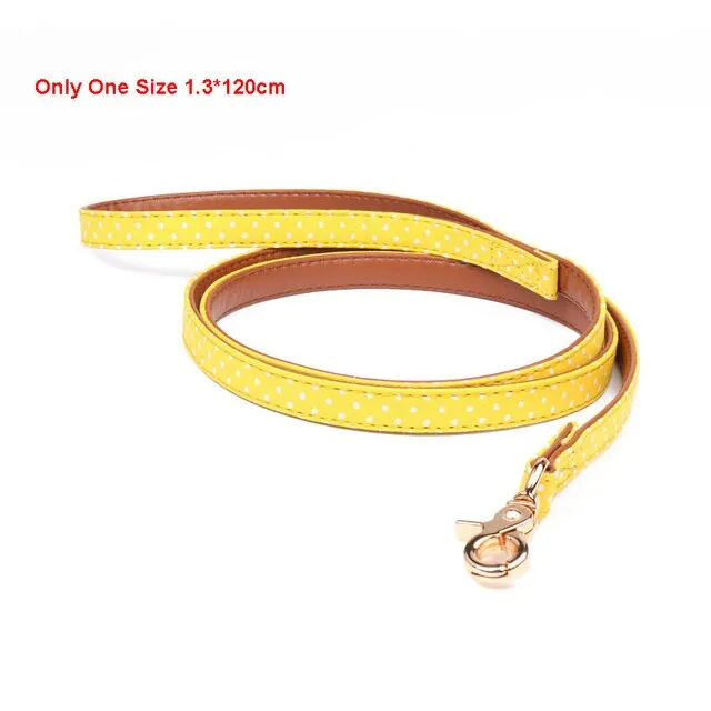 Dot Small Dog Collar Bandana Soft Leather Dog Leash Cute Bow Cat Collar Pet Teacup Chihuahua Collar Leash Lead