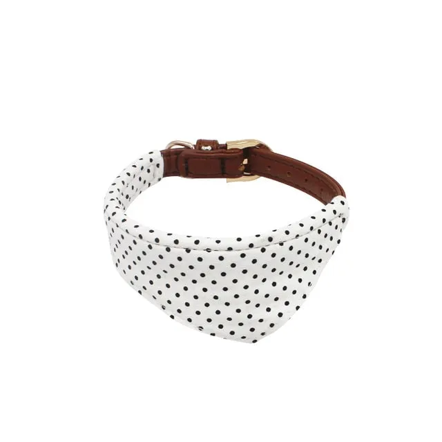 Dot Small Dog Collar Bandana Soft Leather Dog Leash Cute Bow Cat Collar Pet Teacup Chihuahua Collar Leash Lead