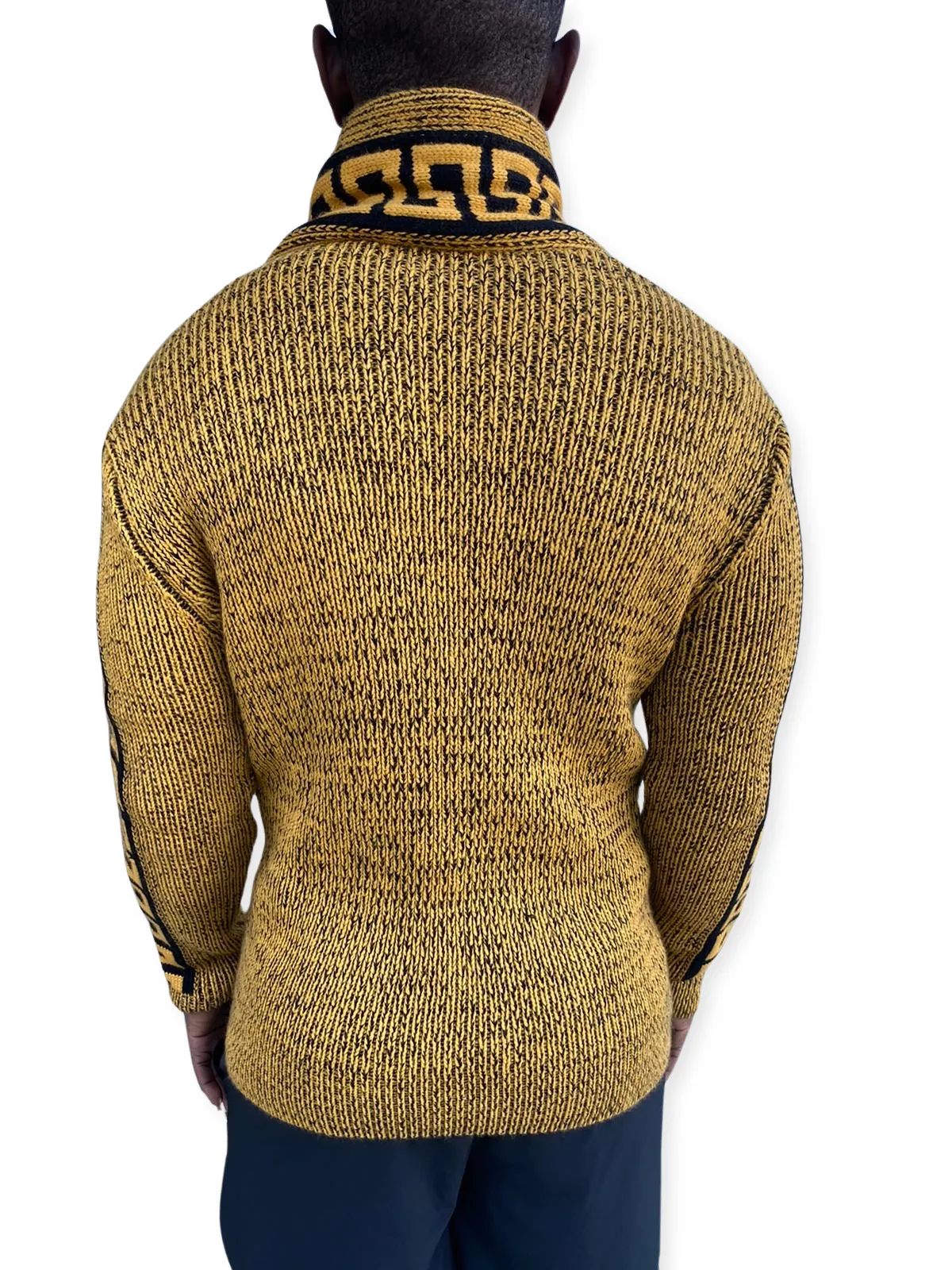 [Drake] Mustard Shawl Collar Pull Over Sweater