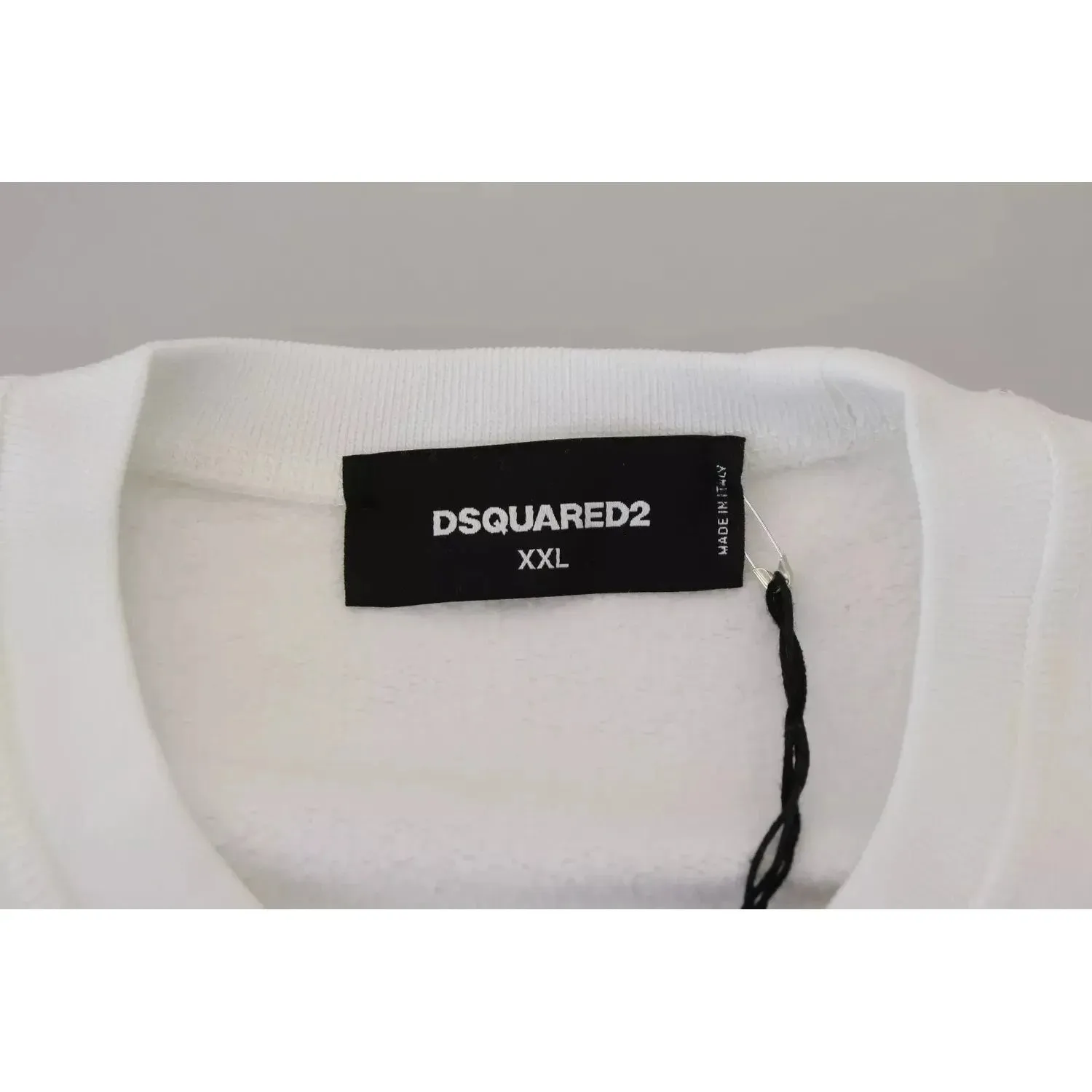 Dsquared² White Embroidered Crewneck Sweatshirt Sweater