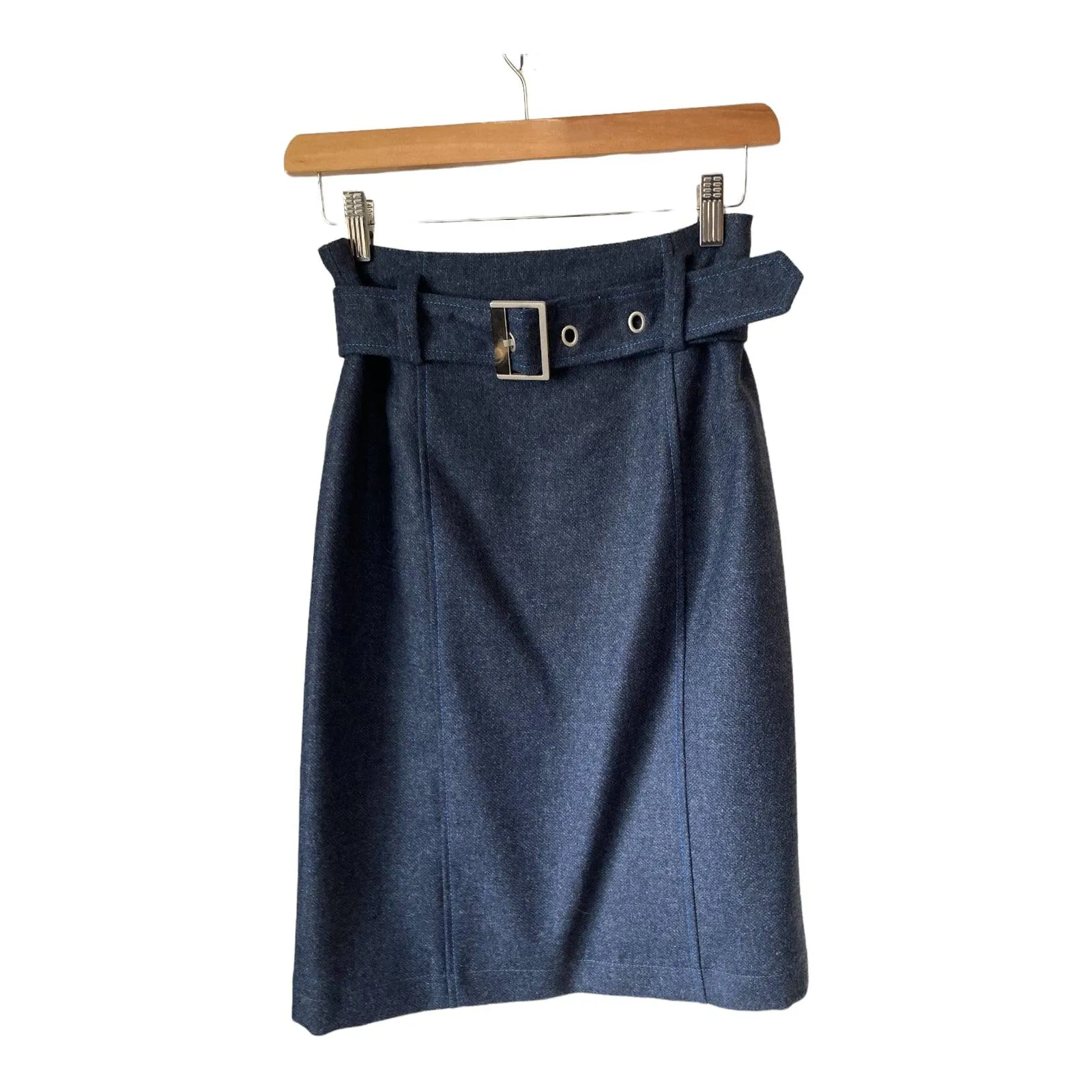 Dubarry Wool Blue Straight Skirt UK Size 6 BNWT