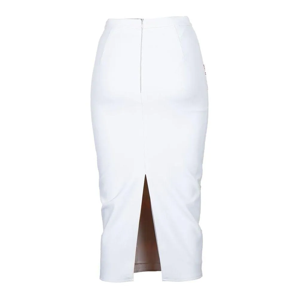 Elisabetta Franchi White Polyester Women Skirt