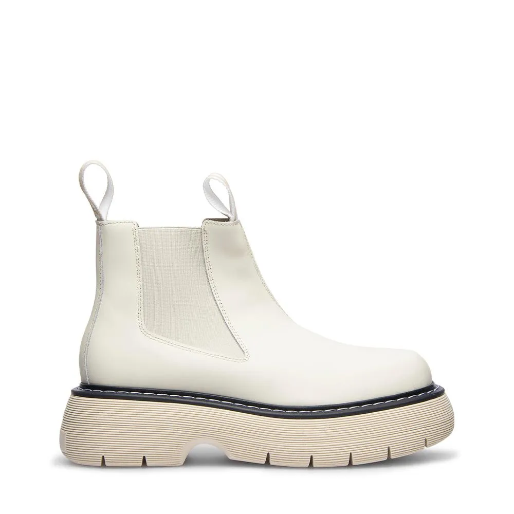 Ella Off White Leather Chelsea Boots