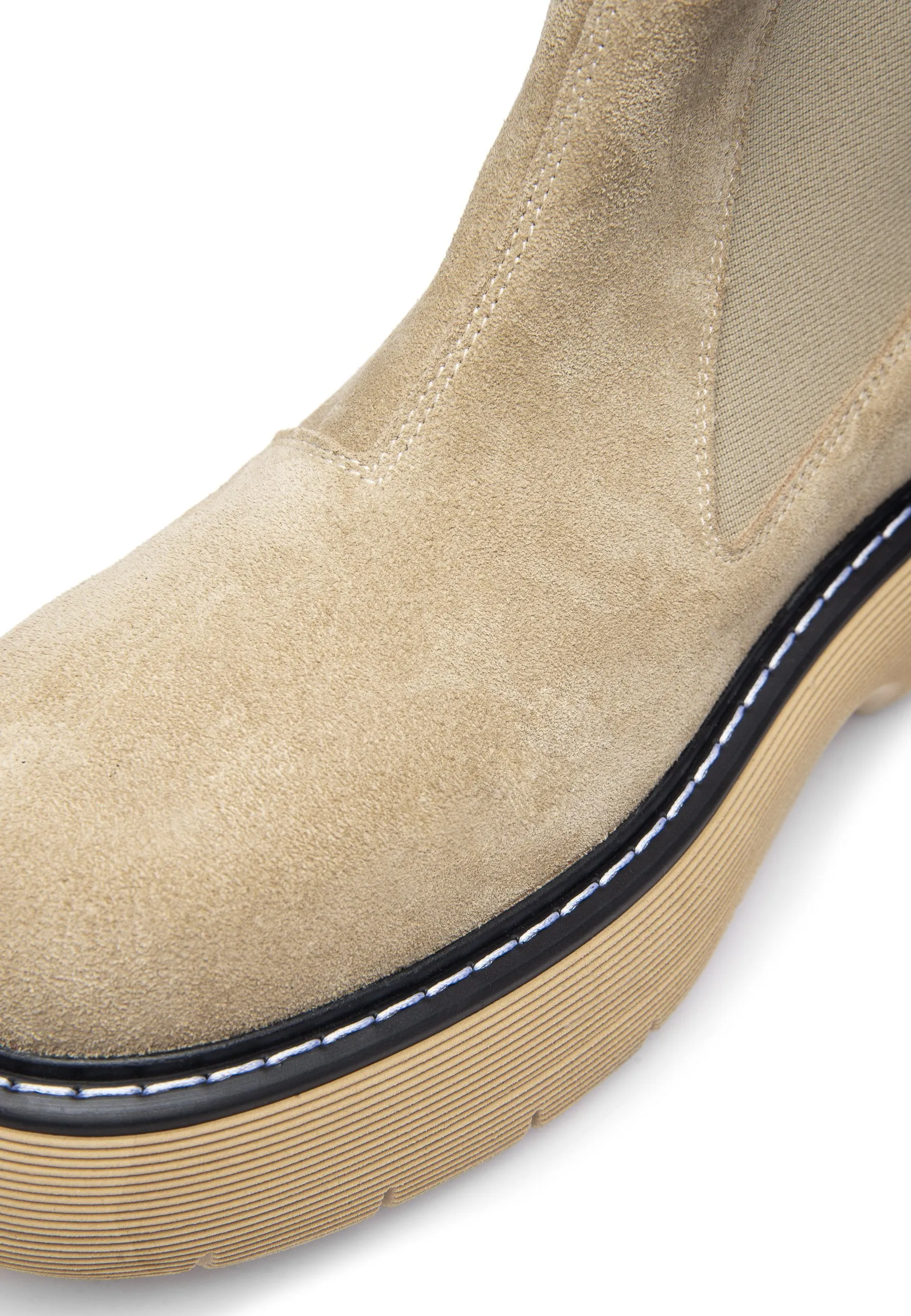 Ella Sand Suede Leather Chelsea Boots