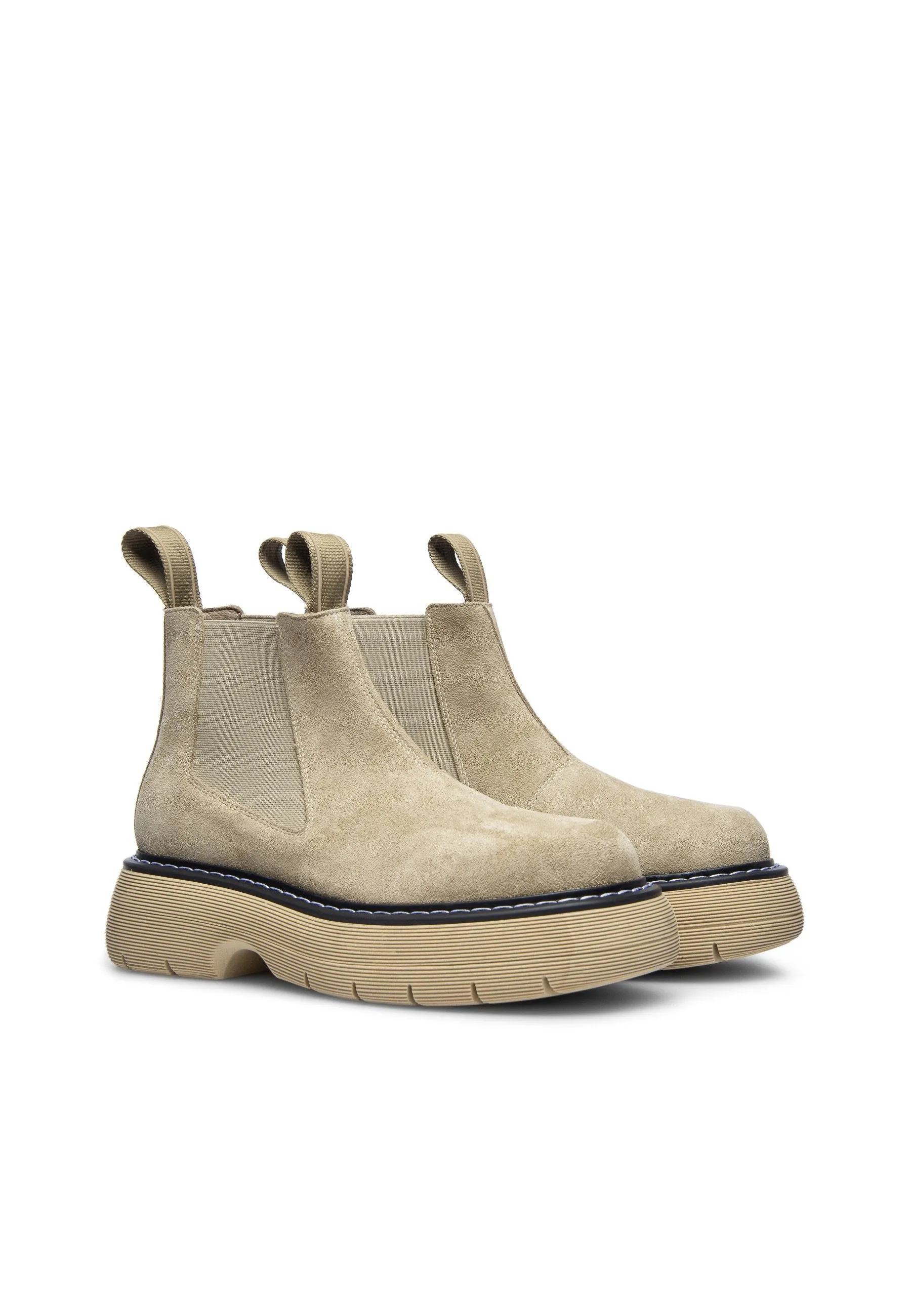 Ella Sand Suede Leather Chelsea Boots