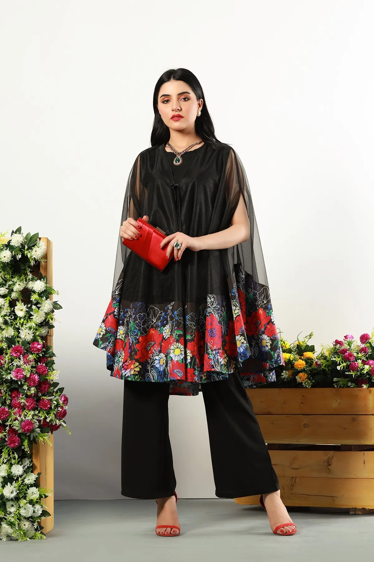 Evangeline Organza Shrug (3 PC Set) - P22 - WSG0005