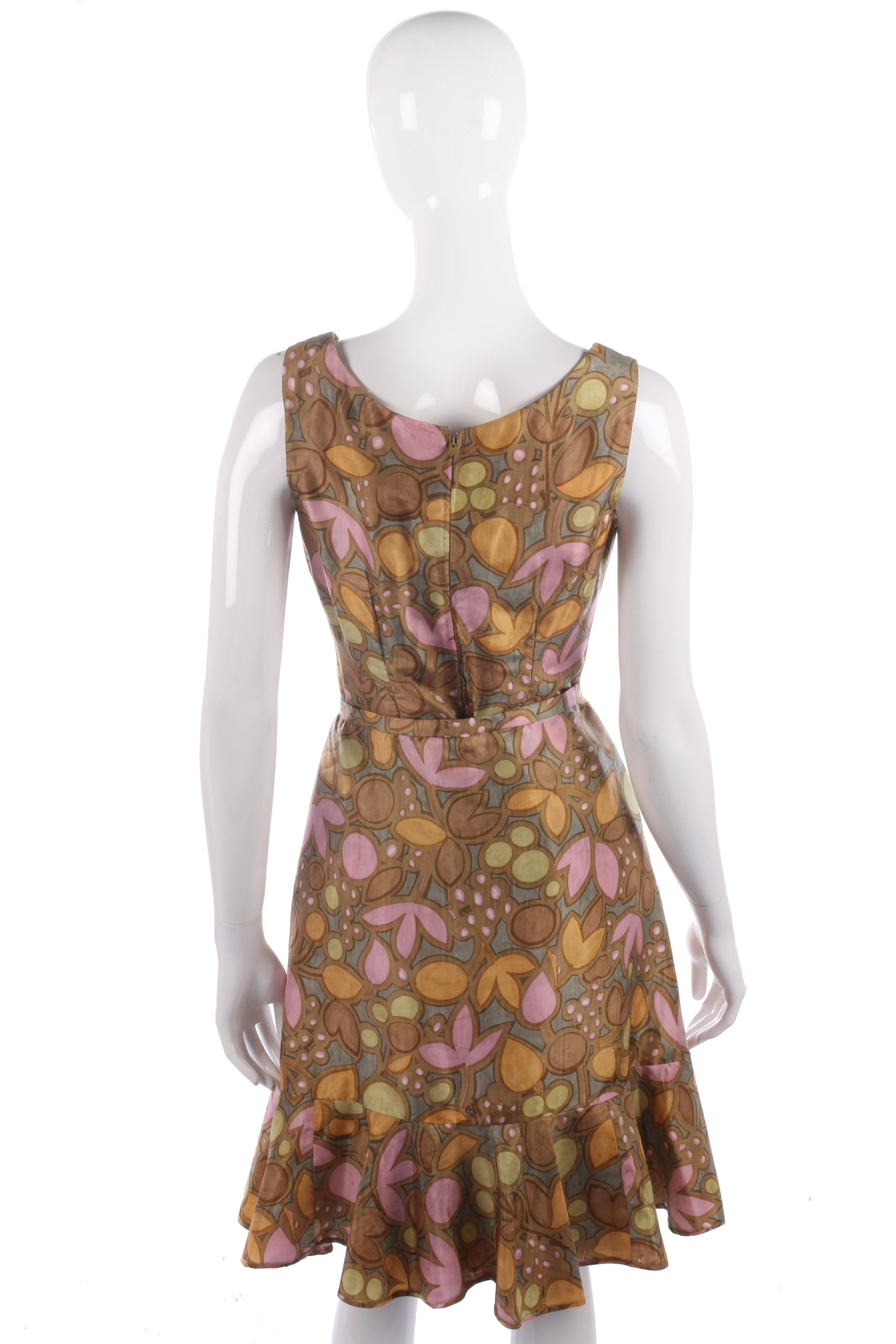 Fabulous 1950's silk floral dress with detachable skirt