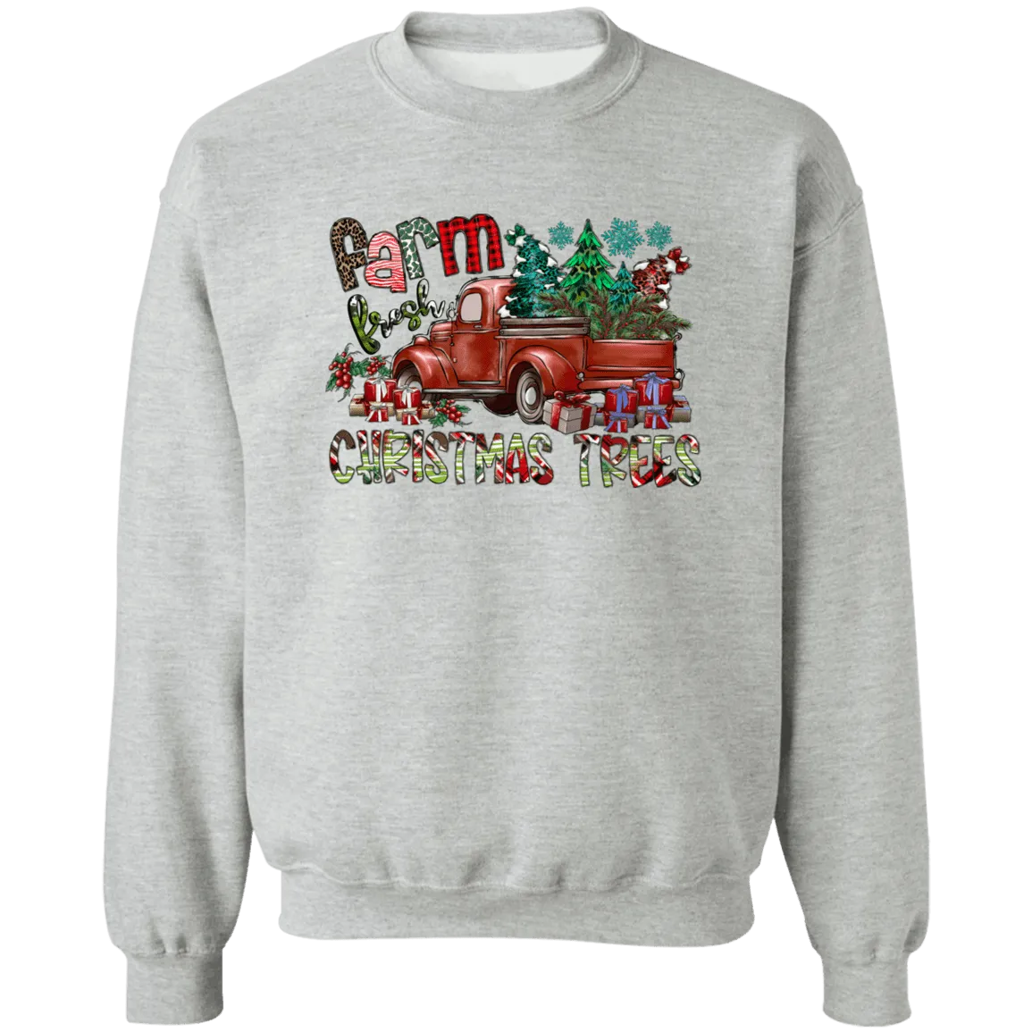 Farm Fresh Christmas Crewneck Pullover Sweatshirt