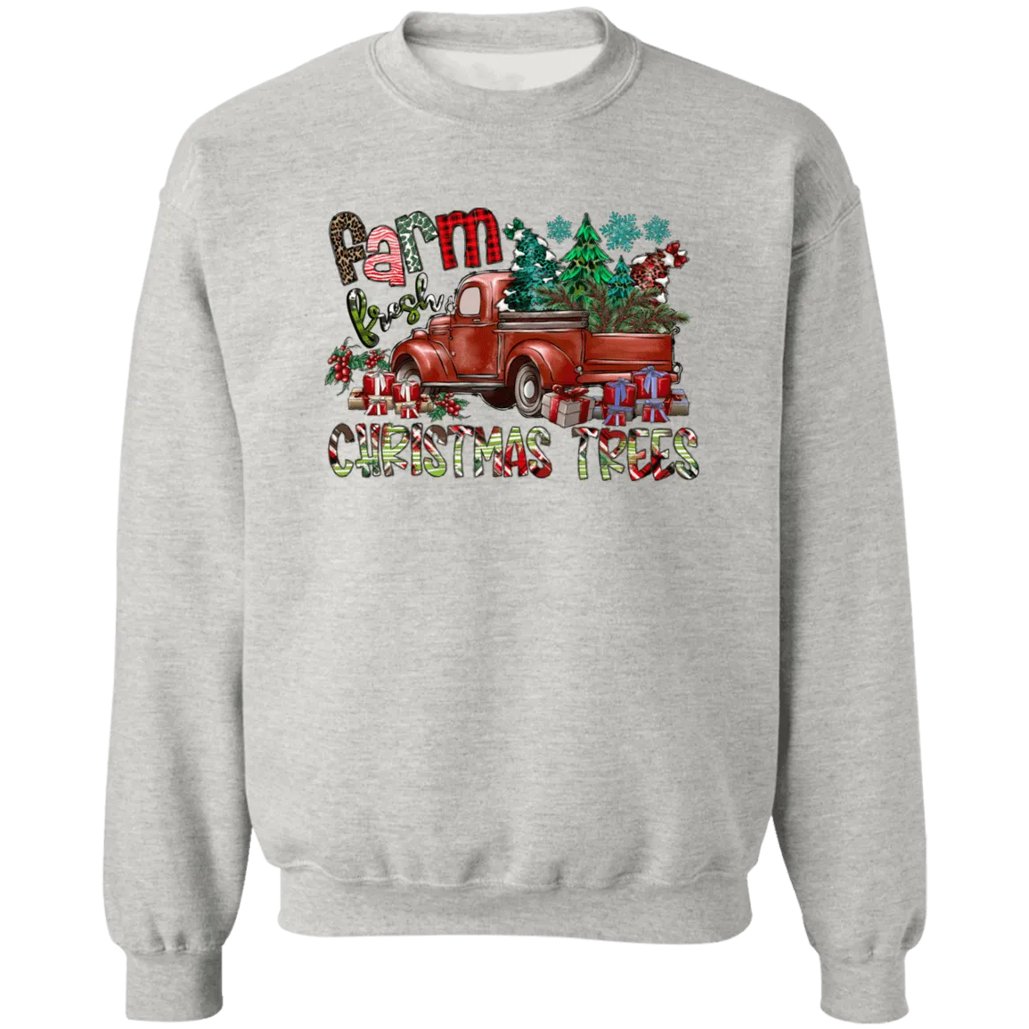 Farm Fresh Christmas Crewneck Pullover Sweatshirt