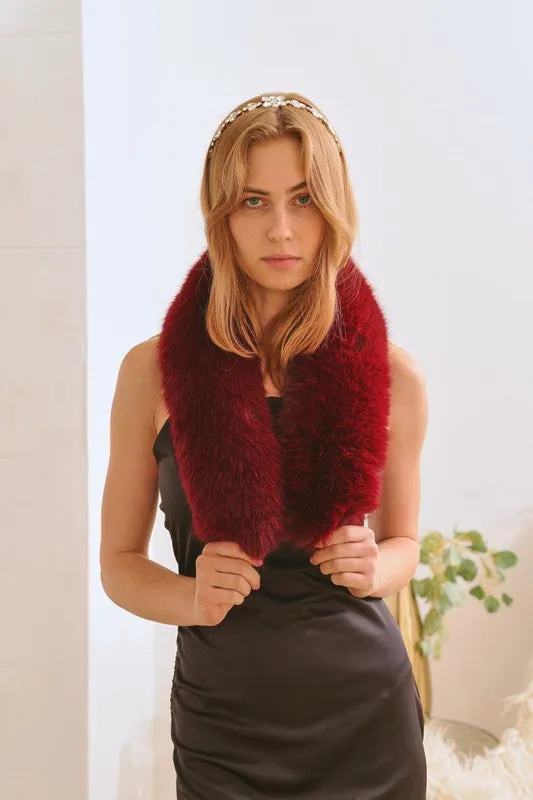 FAUX FUR COLLAR SCARF