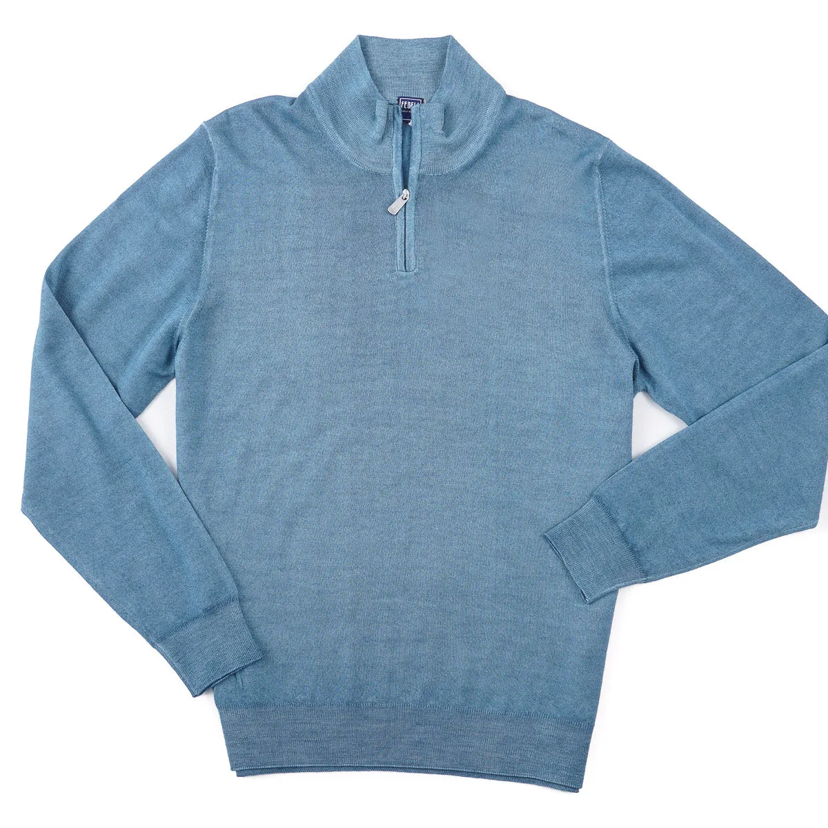 Fedeli Lightweight Half-Zip Wool Sweater