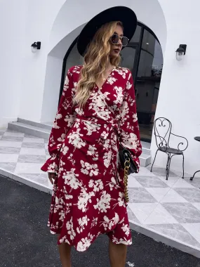 Floral Print Wrap Dress