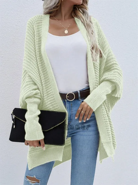 Flytonn-Fall Outfits Women Outwear Streetwear -hoco dresses homecoming dresses  women dress to impress -women  high street ins style -women's outerwear women's coat Women Casual Loose Fit Bat-wing Sleeve Knitted Sweaters Cardigan