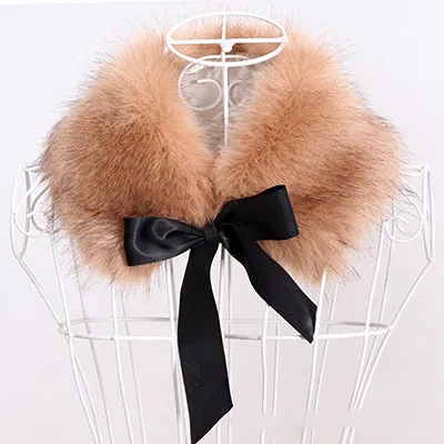 Fox Fur Collar Wrap Scarf