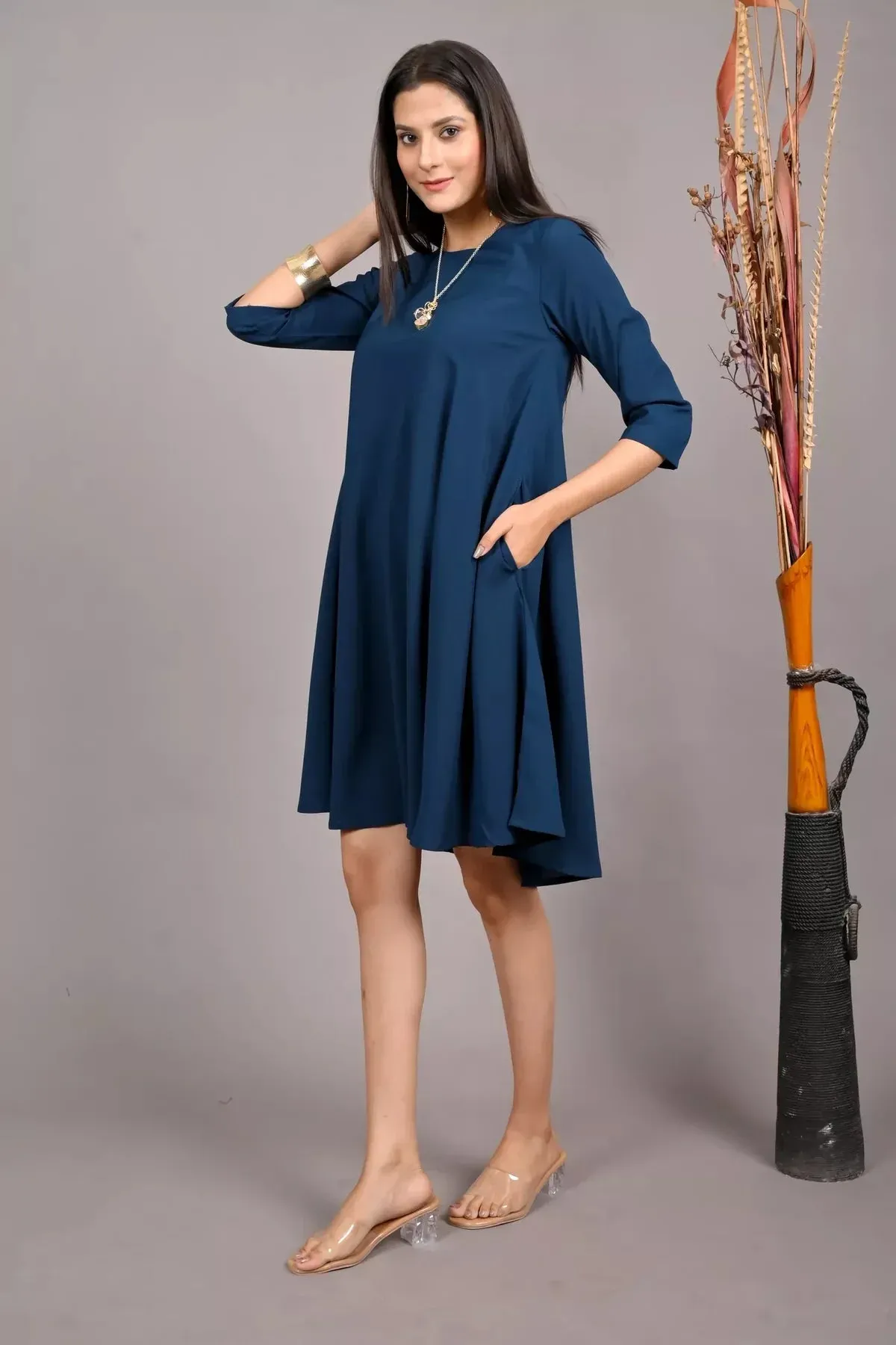 GEORGETTE FLAIRED DRESS