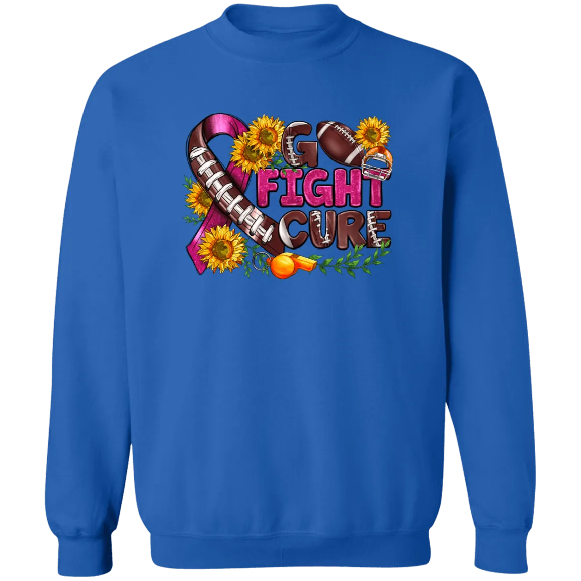 Go Fight Cure Unisex Crewneck Pullover Sweatshirt