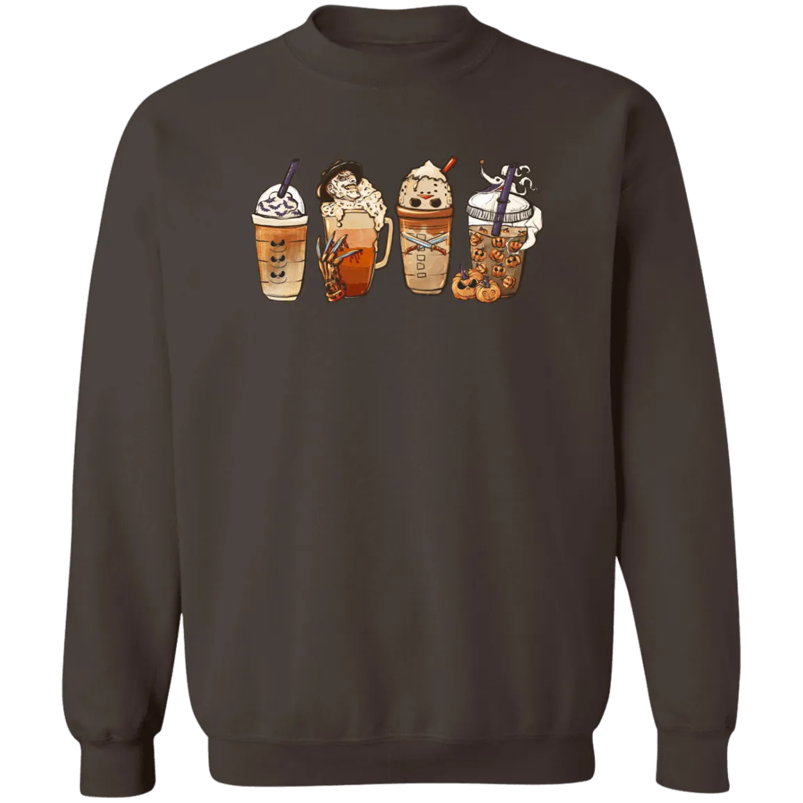 Halloween Latte Ladies Crewneck Pullover Sweatshirt