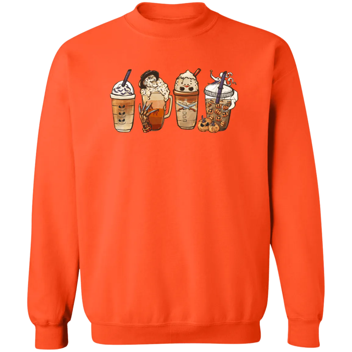 Halloween Latte Ladies Crewneck Pullover Sweatshirt