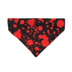 Halloween Pet Bandana - "Dracula" - Blood Spatter Bandana for Cat Collar or Small Dog Collar / Slide-on Bandana / Over-the-Collar (One Size)