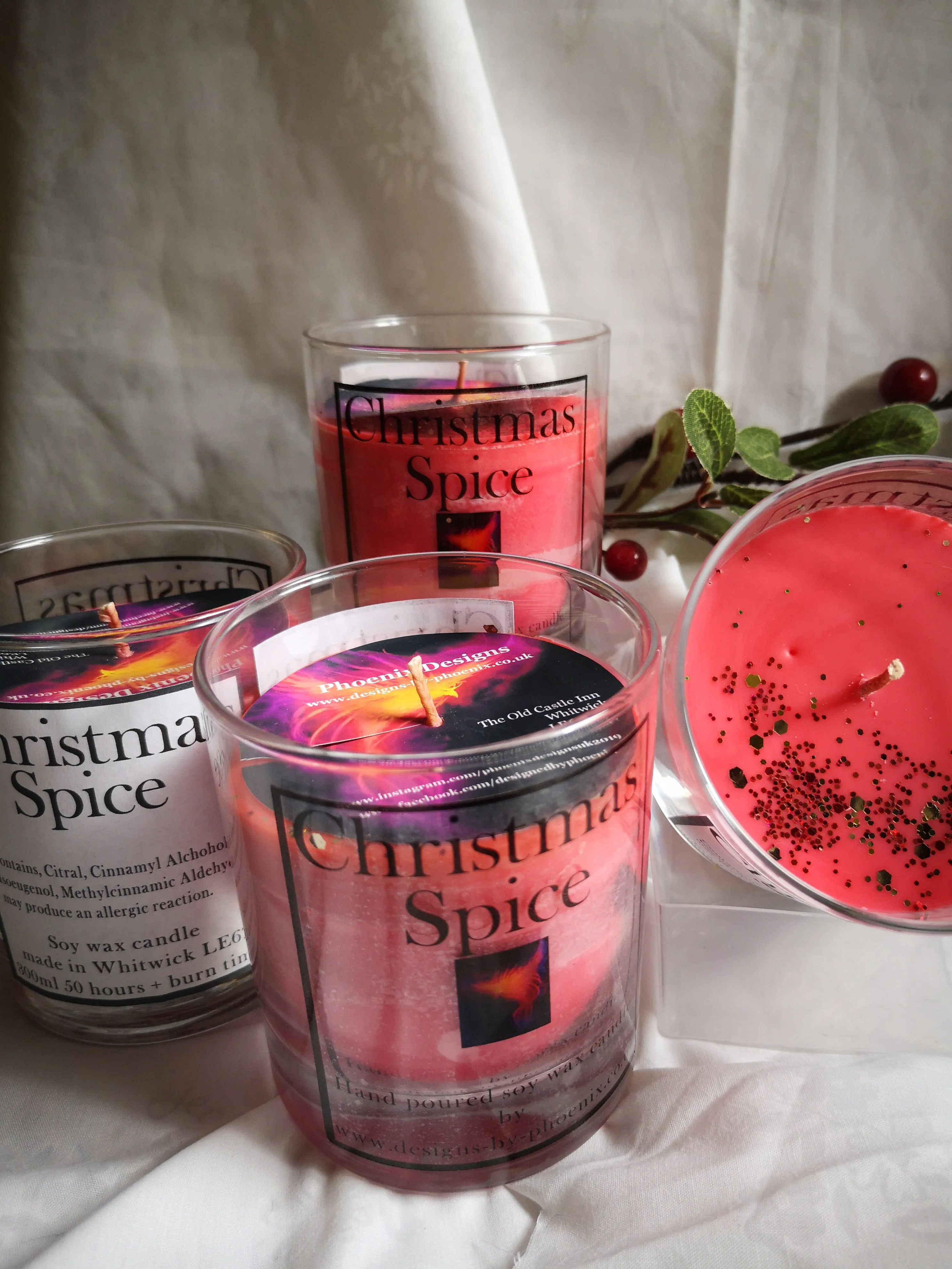 Hand poured soy wax candles & melts. Christmas Spice