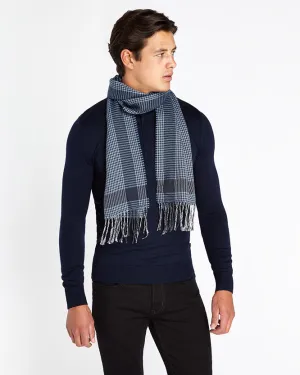 Houndstooth-Check Wool-Blend Scarf