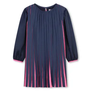 Indigo Pleated Neon Highlight Dress