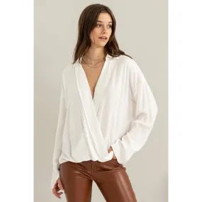 Ivory Front Wrap Top