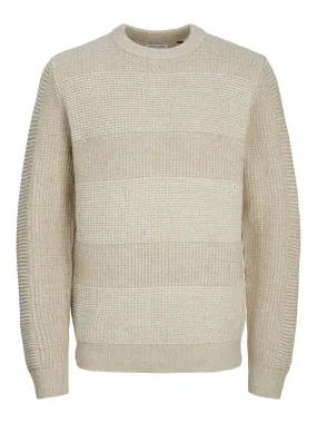 JACK & JONES JJHUGO KNIT CREW NECK Crockery