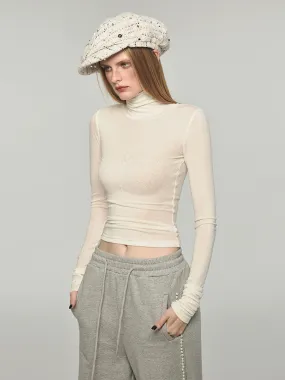 Jinn Basic Rhinestone Slim Fit Turtleneck