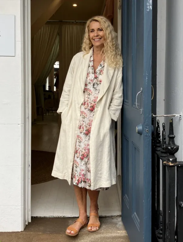 Jiva Vintage Wash Linen Catherine Coat - Natural