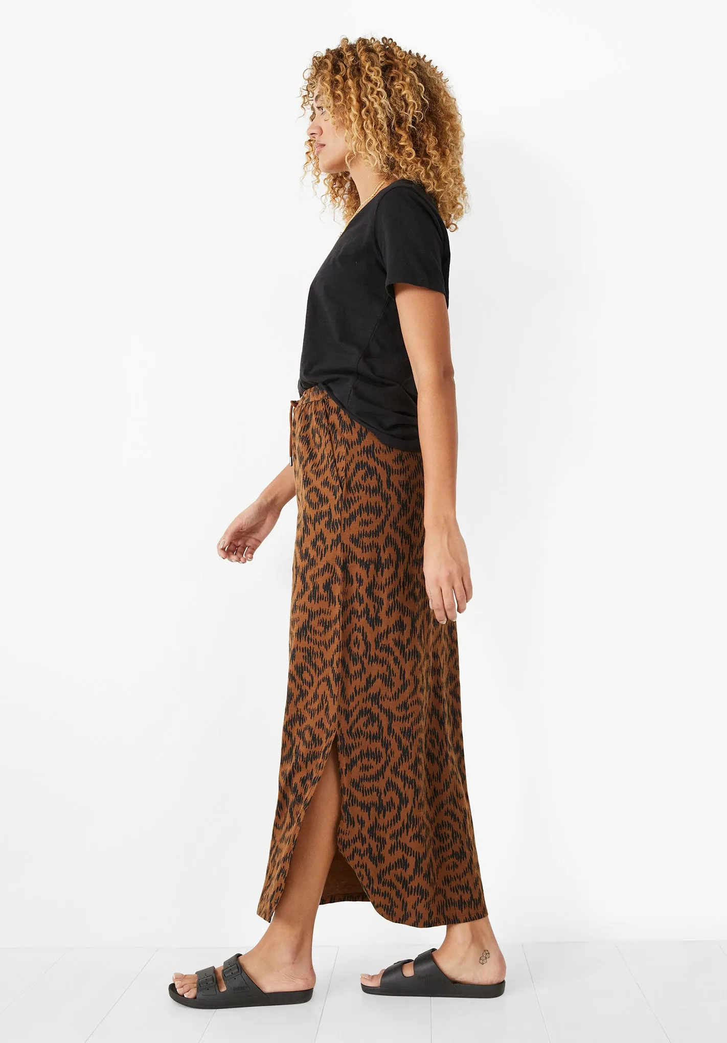 Jorja Printed Jersey Maxi Skirt