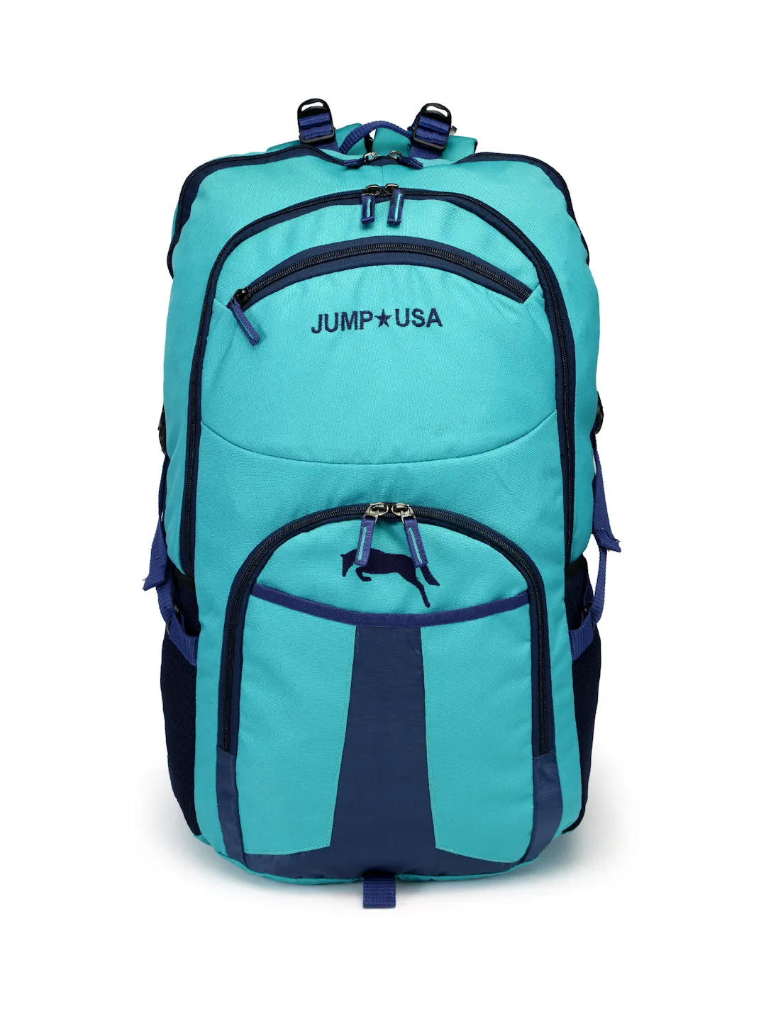 JUMP USA Unisex Sea Green & Blue Travel Brand Logo Rucksack