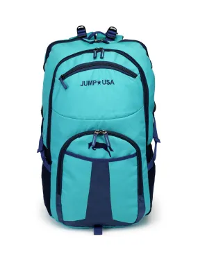 JUMP USA Unisex Sea Green & Blue Travel Brand Logo Rucksack