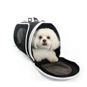 Kelle Designer Duffle Pet Carrrier - Black & White