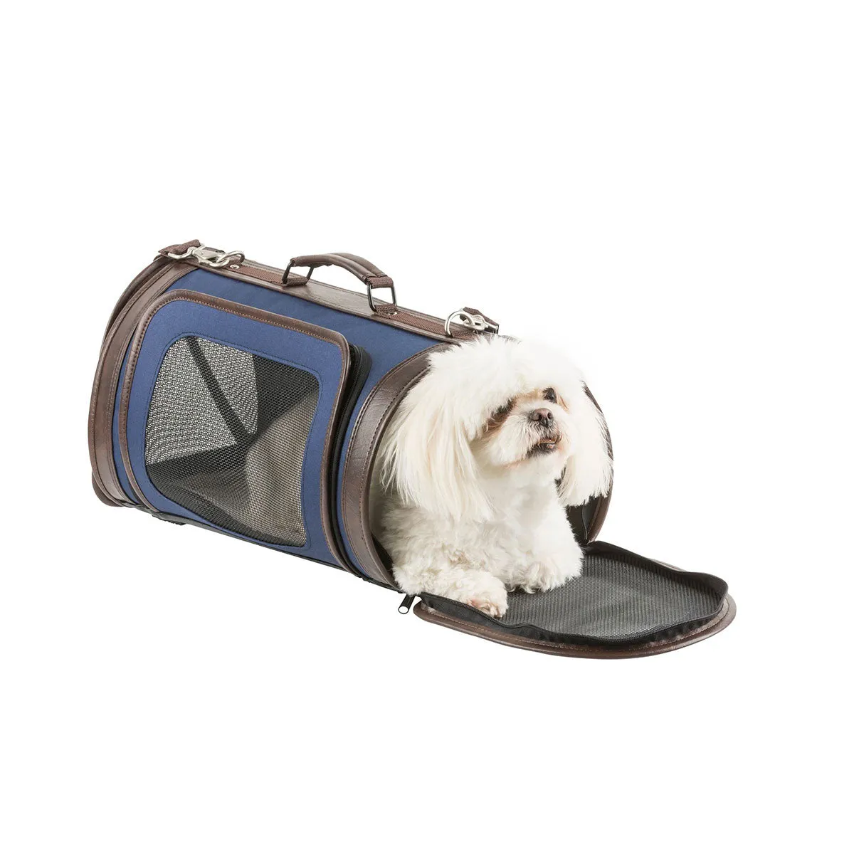 Kelle Designer Duffle Pet Carrrier - Navy