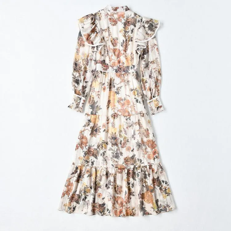 KittenAlarm - Lanice Floral Sheer Chiffon Maxi Dress