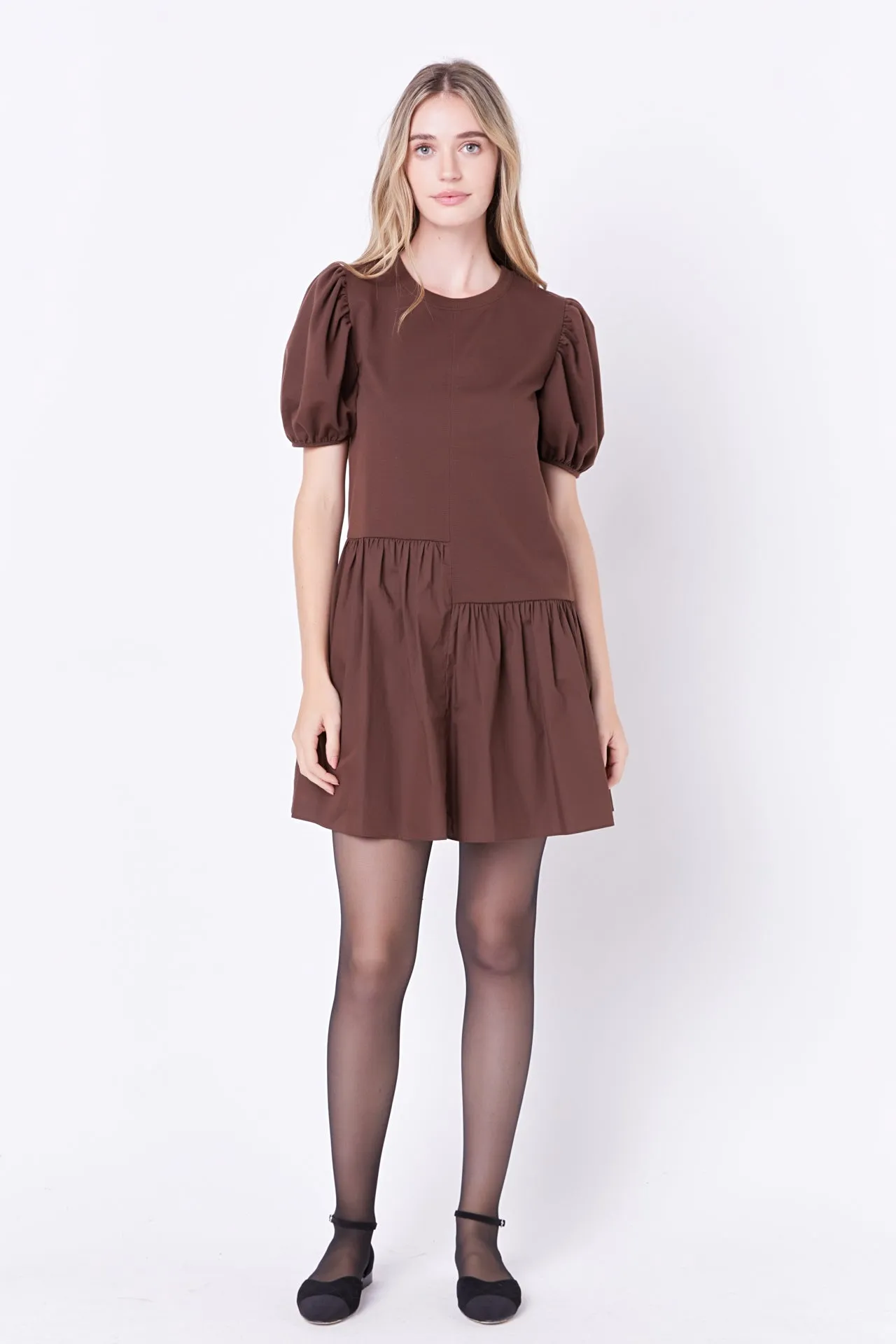 Knit Woven Mixed Dress