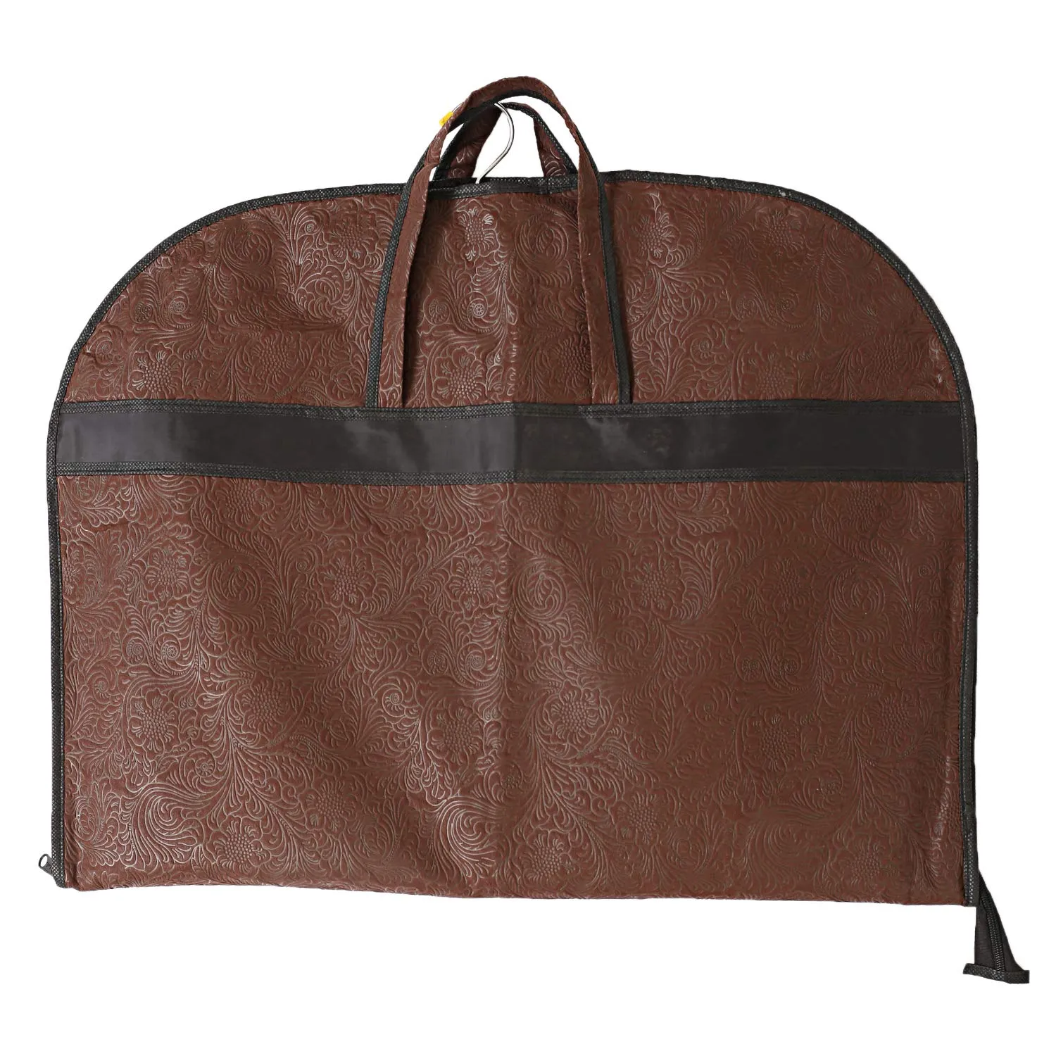 Kuber Industries Emboss 2 Piece Non-Woven Foldable Blazer Cover Set, Brown (CTKTC1851)