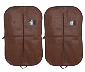 Kuber Industries Emboss 2 Piece Non-Woven Foldable Blazer Cover Set, Brown (CTKTC1851)