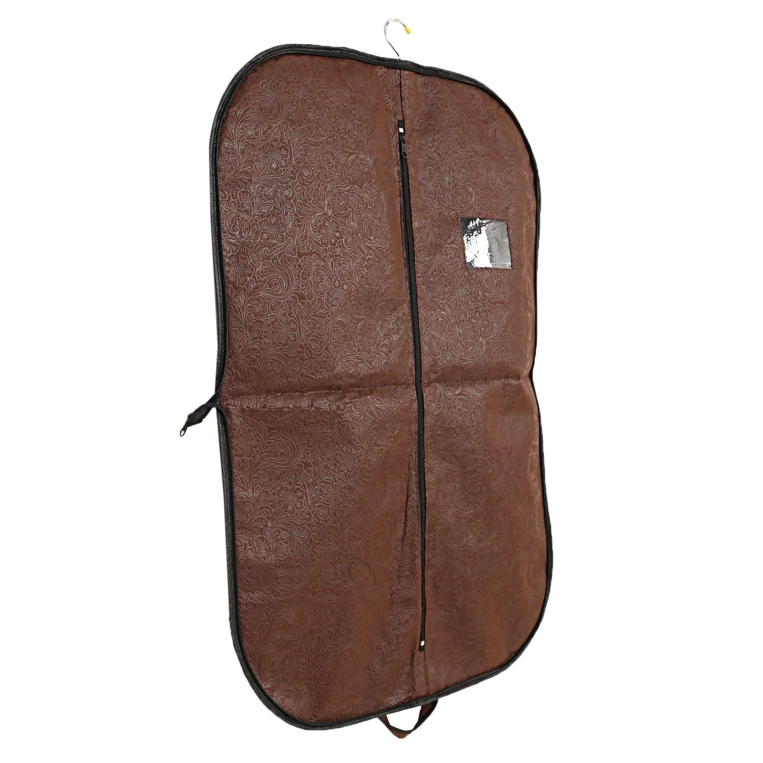 Kuber Industries Emboss 2 Piece Non-Woven Foldable Blazer Cover Set, Brown (CTKTC1851)