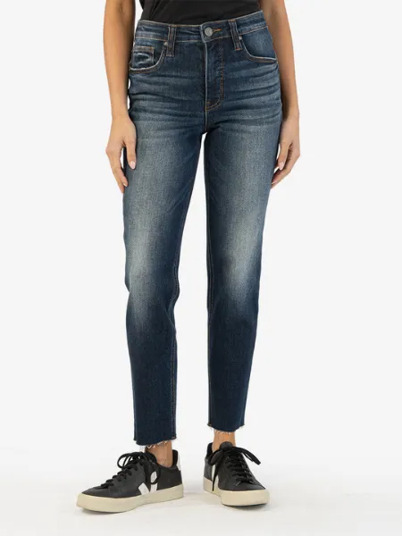 Kut Rachael High Rise Mom Raw Hem Jean