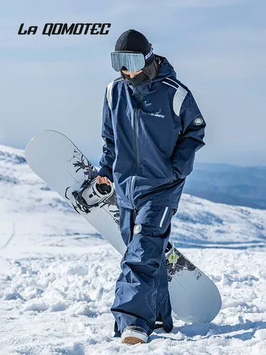 LA QOMOTEC Navy Retro Style Warm Snowboarding Suit