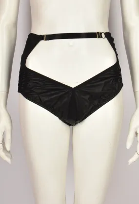 LEATHER AND MESH KNICKERS