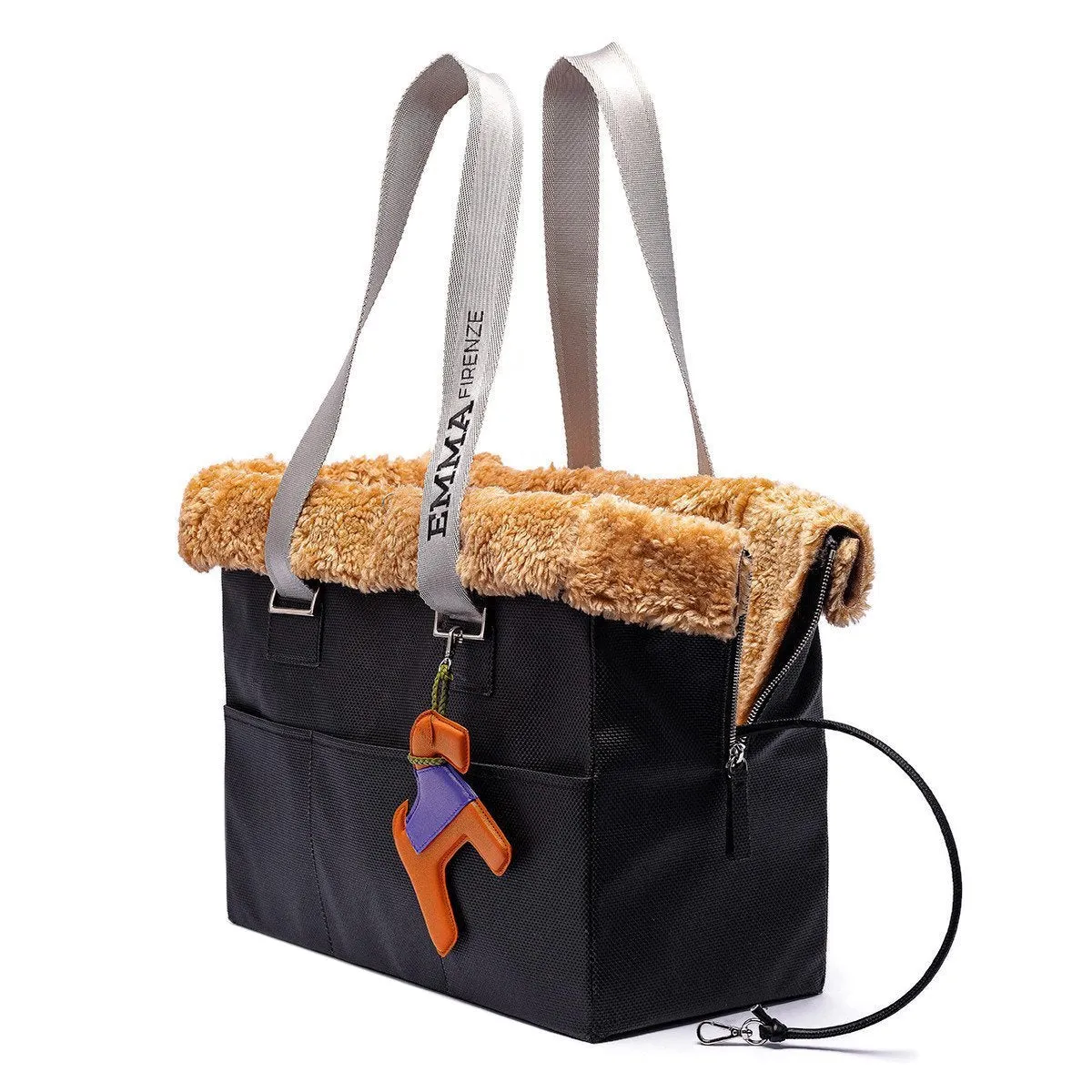 Leather Charms Dog Carrier Orange/Lilac