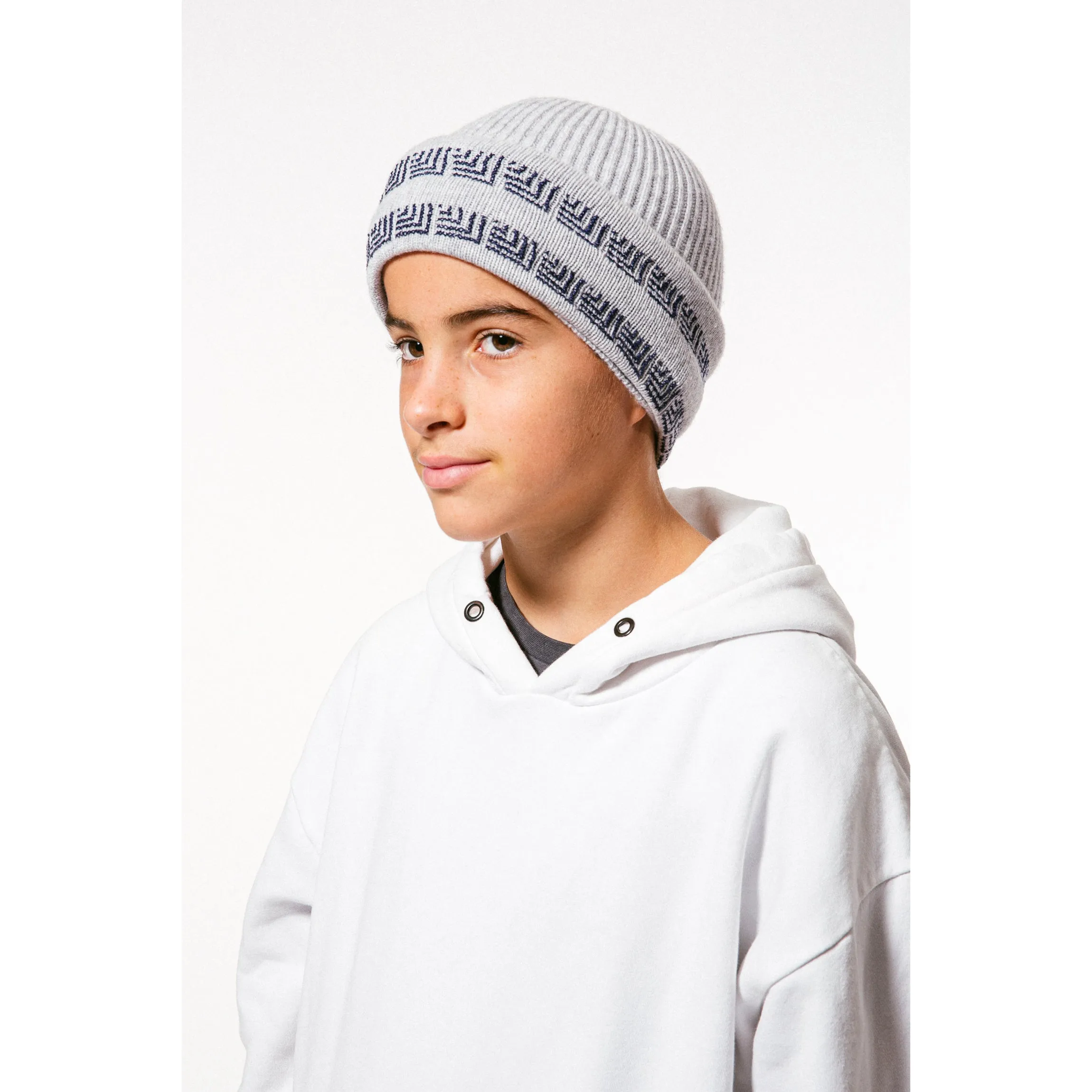 LIGHT GRAY CASHMERE BALACLAVA/BEANIE