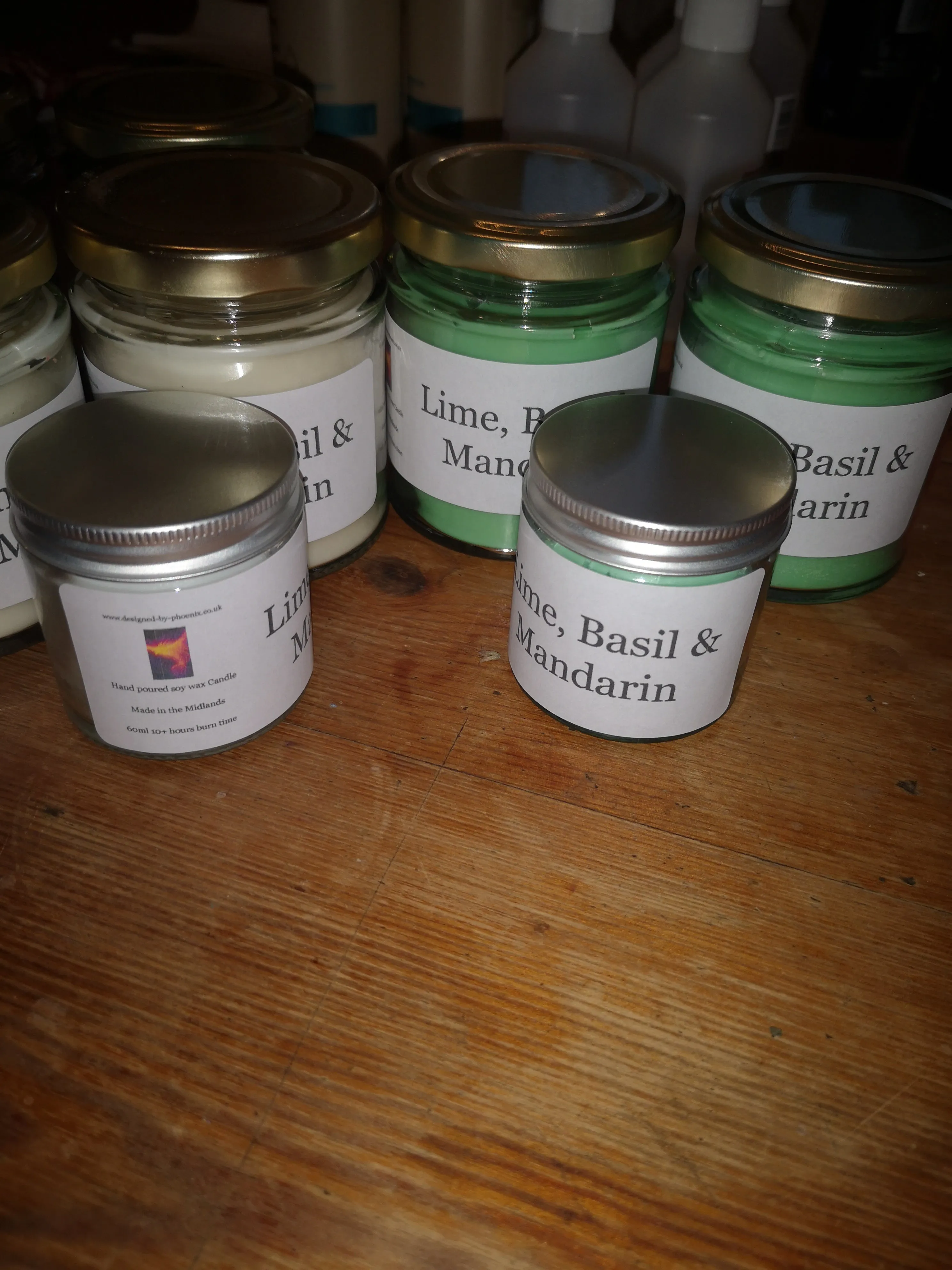 Lime, Basil & Mandarin, wax melts & candles, vegan soy wax. cotton wicks.